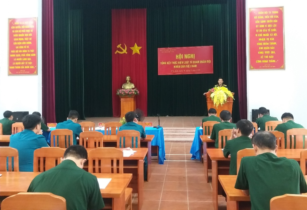 Ban Chỉ huy Quân sự Hiệp Hòa tổng kết thực hiện Luật Sĩ quan Quân đội nhân dân Việt Nam