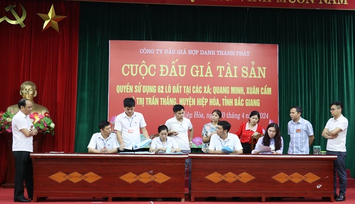 Hiệp Hòa đấu giá 61 lô đất ở tại thị trấn Thắng, Quang Minh, Xuân Cẩm