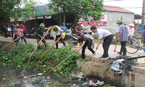 Huyện ủy Hiệp Hòa chỉ đạo thực hiện chiến dịch cao điểm vệ sinh môi trường