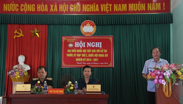 Đại biểu Quốc Hội tiếp xúc cử tri trước kỳ họp thứ 2, QH khóa XIV tại xã Thanh Vân